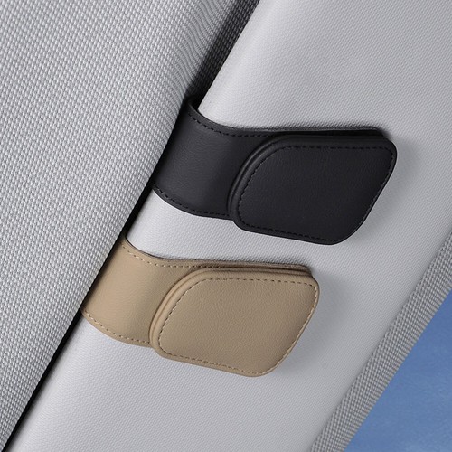 1 pieza parasol de coche clips de cuero gafas gafas gafas de sol soporte accesorios magnéticos - Imagen 3 de 12