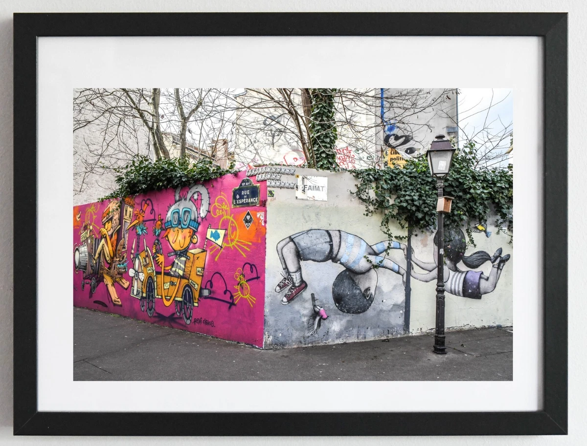 Poster Street Art Avec Cadre - A4 - Déco Rock - Fabriqué En France