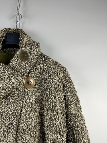 Vintage Rare Moschino Cheap Chic Faux Fur Long Teddy Button Coat Size L - Picture 6 of 18