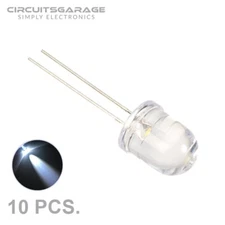 10 X 10mm Ultra Bright Water Clear White LED Light Emitting Diode Bulb - USA