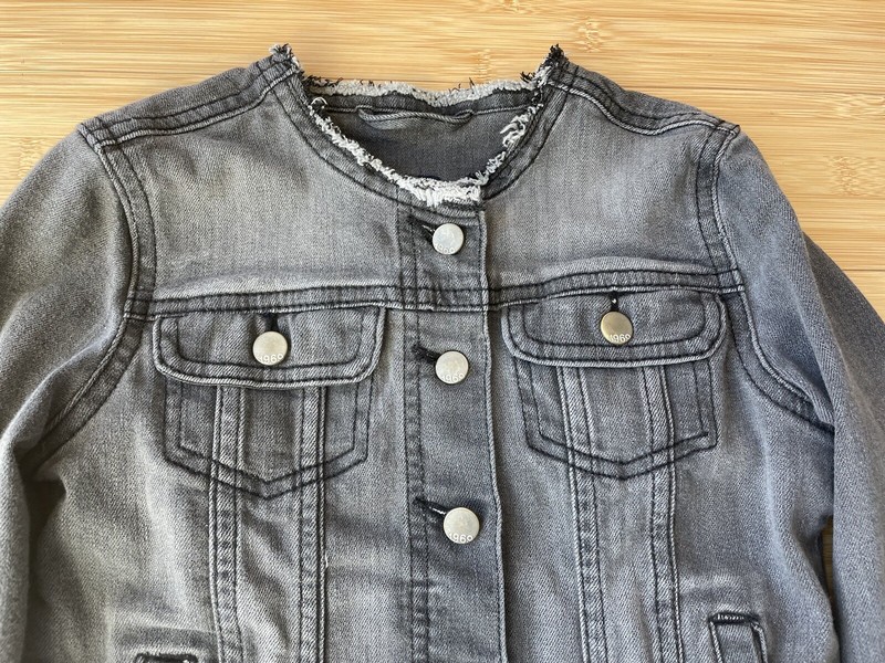 GAP Kids Girls Jean Jacket SIZE S Button Black Medium Wash Cotton Denim