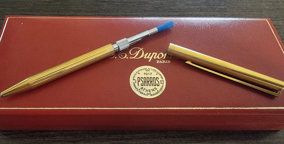 Sterling Silver 925 S.T Dupont Paris Gold Plated Chinese Laquer Ballpoint Pen. - Image 4 of 4