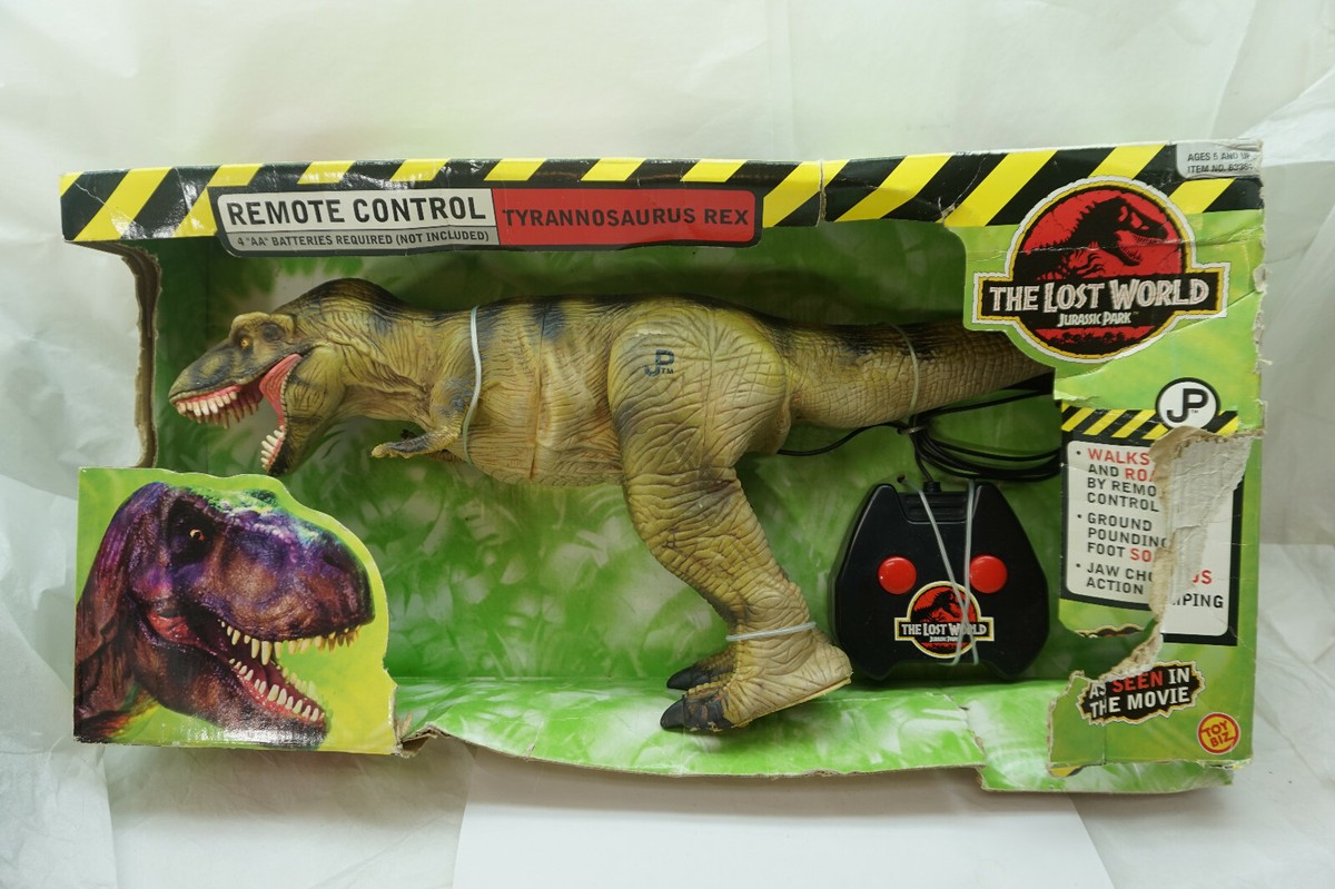 JURASSIC PARK T-REX REMOTE CONTROL TOYBIZ TOY WALKS ROARS