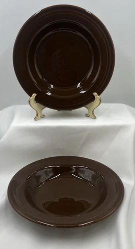 2 Fiesta Chocolate Brown 9” Lg Rim Soup Salad Pasta Bowls Fiestaware Retired
