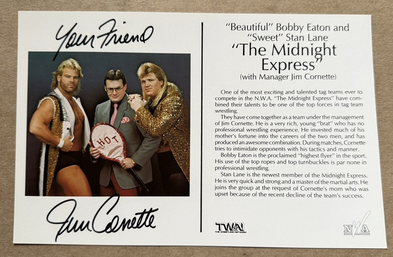 1987 Midnight Express Jim Cornette Promo Photo Card Crockett Promotions NWA TWN