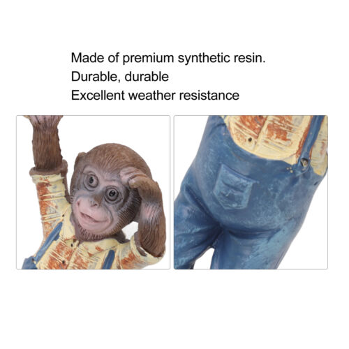 Garden Monkey Statues Cute Simulation Resin Hanging Monkey Garden Ornament Fo - Picture 3 of 22