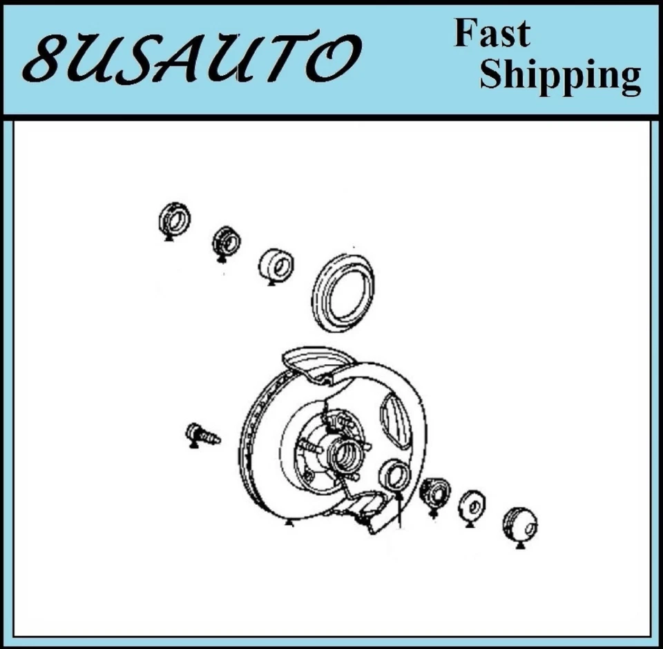 FRONT Wheel Bearing & Seal Set Fit MERCURY CYCLONE 1964-1965 L/D Brakes - Image 2 of 3