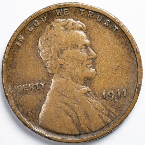 1911-S Lincoln Wheat Penny Cent San Francisco Mint Fine (F) Details
