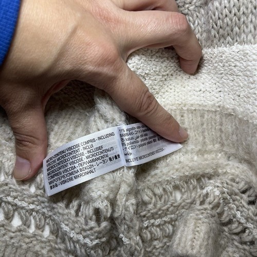 Zara Open Knit Wrap Cropped Cardigan Sweater Medium Crochet Boho Cottagecore - Picture 8 of 9