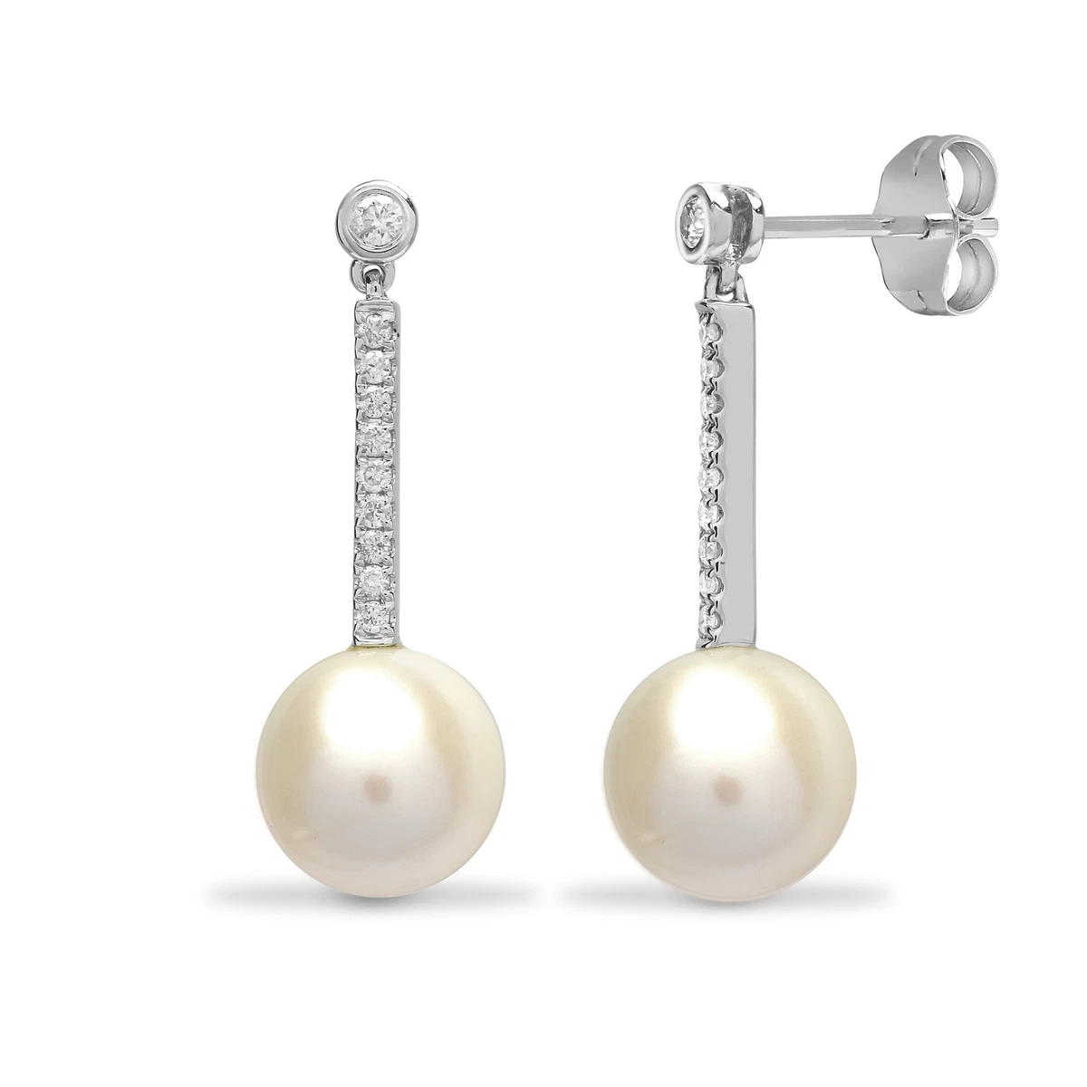 Boucles D'oreilles Percées Rétro Or Tombantes Avec Perle Blanche *5178 - Occasion (bon état)