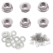 M8 x 1.25mm Serrated Flange Hex Lock Nuts,  75pcs 304 Stainless Steel Serrated M