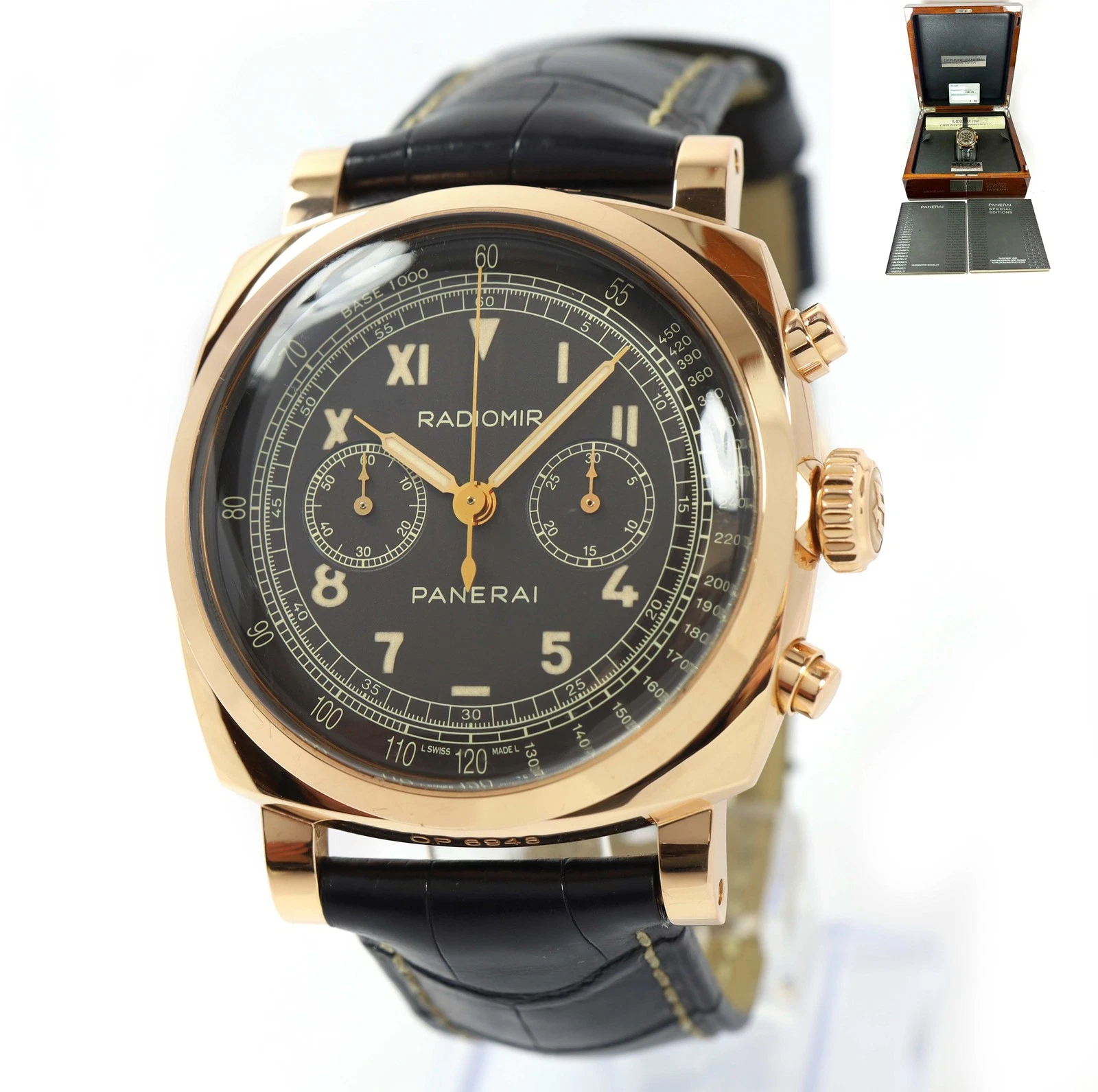 Panerai — Panerai Radiomir 1940 Oro Rosso PAM00519 45MM Brown 18K Rose Gold Box Papers