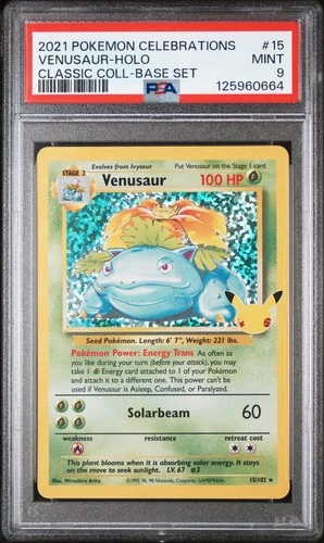2021 POKEMON CELEBRATIONS CLASSIC COLLECTION #15 VENUSAUR-HOLO PSA 9