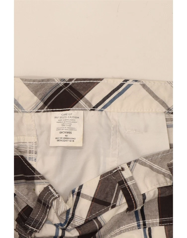 WRANGLER Mens Cargo Shorts W40 XL Off White Check Cotton DM47 - Imagem 3 de 4