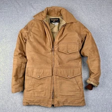 Vintage Tempco Down Jacket Mens Small Tan Duck Canvas Chore Coat Made In USA 70s