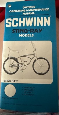 Vintage 1982 Schwinn Sting-Ray models owner's manual
