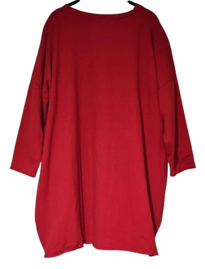 Camiseta T by Transparente Estampado Rojo Cremallera Lateral Talla 2 100% Algodón Túnica Foto 2 de 4