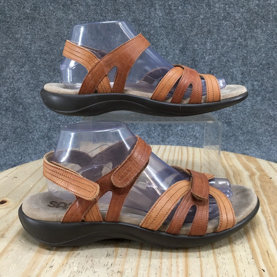 SAS Sandals Womens 10 W Pier Casual Adjustable Strappy Slingback Brown Leather - Image 2 of 4