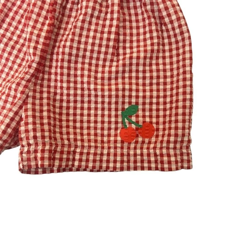 VTG Y2K 90s Disney Pooh Red Gingham Shorts Cherry Embroidery Sz 4T Summer - Image 2 of 4