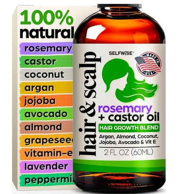 #ad Organic Rosemary Oil for Hair Growth with Castor Argan Coconut Almond Jojoba $17.99