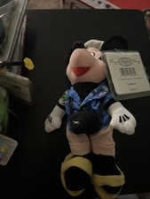NWT Disney Store Tourist Mickey Mouse Bean Bag Plush 8" Rare Retired new Tags