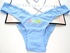 VICTORIA'S SECRET PINK Cotton Tanga High Leg Cheeky Panty S M L XL Blue NWT VS