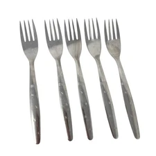 Starflyte Washington Forge 5 Dinner Forks Stainless Flatware MCM Atomic Stars