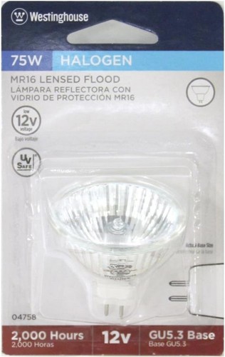 75 Watt MR16 Lensed Flood Westinghouse Bulb GUS.3 Base 04758 12v 2000 Hours - Picture 3 of 5