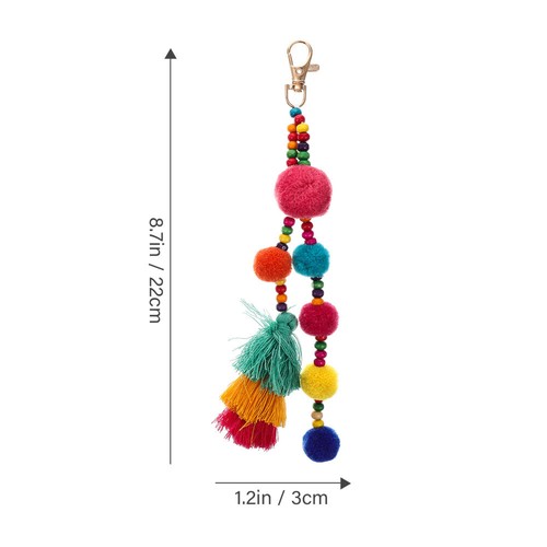 2 Pcs Farbenfroher Wollkugelanhänger Schlüssel Hängender DIY-Anhänger - Zdjęcie 11 z 12