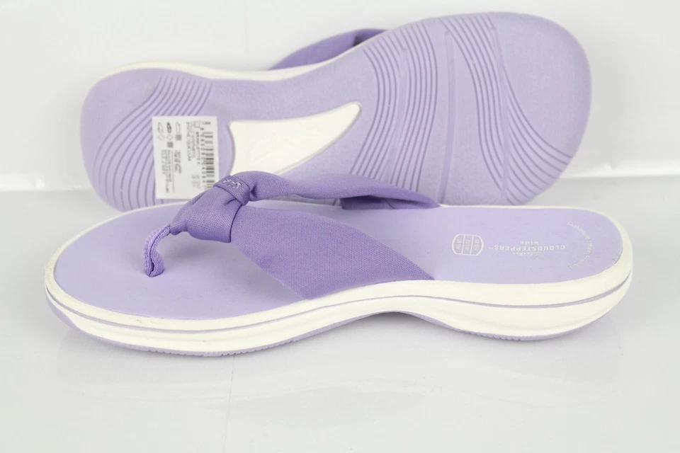 Sandalias Clarks Niños Niñas Brinkley Tye Chanclas Lila Púrpura Nube Steppers Foto 2 de 4