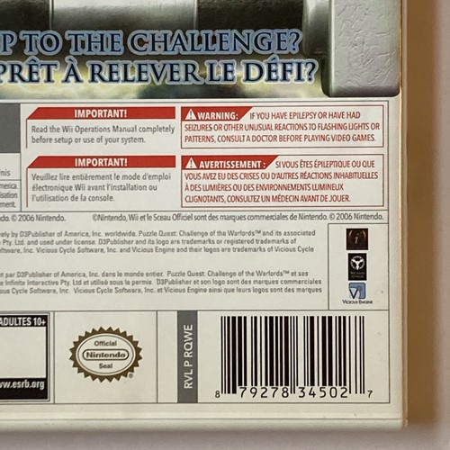 Nintendo Wii Puzzle Quest Challenge Of The Warlords 2007 used - Picture 4 of 15