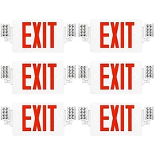 UL List- New Producs 6 Packs Red Exit Signs with Light Battery Backup for Home