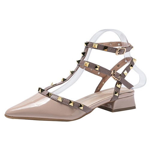 Sandalias de cuero patentadas con tiras tachuelas 35-43 - Imagen 33 de 55