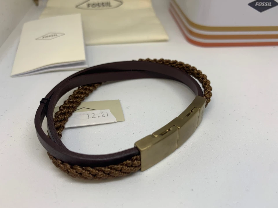 Fossil Armband Triple-Strand Herren Men Braun Leder mit Geschenkbox JOF00530715 - Bild 3 von 3