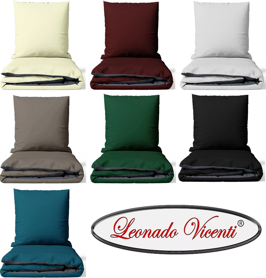 Bettwäsche Baumwolle 135x200 Set Luxus Satin Hotel Uni 155x200 200x200 200x220 - Bild 1 von 1