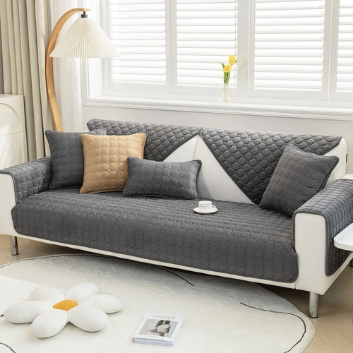 Verdicker Sofabezug Plüsch Sofakissen Karo rutschfest Sofabezug Sofa Handtuch USA - Bild 9 von 46