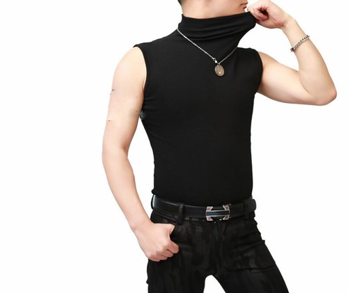 Men Turtleneck Sleeveless Corset Tight 