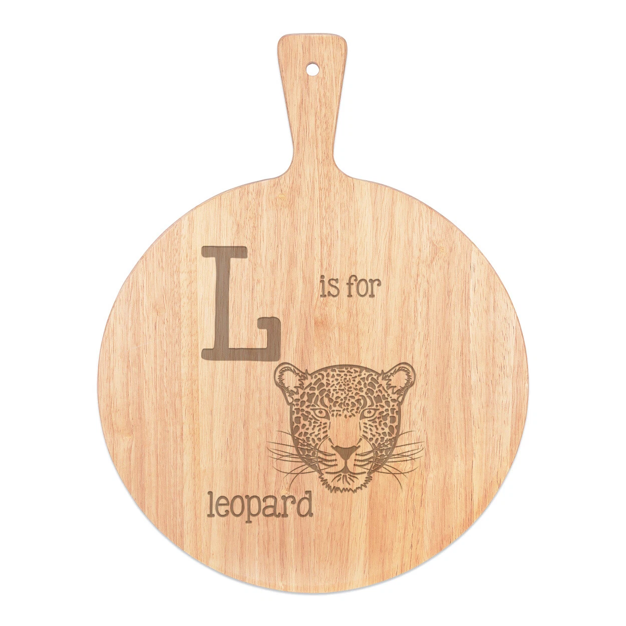 Letter L Is For Leopard Pizza Board Paddle Wooden Funny Animal