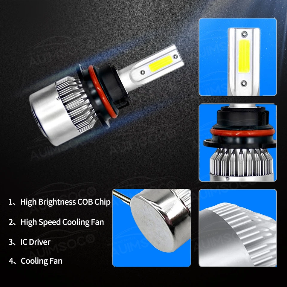 适用于道奇 Ram 3500 2003 - 2005 6000K LED 车头灯灯泡高低光束+雾灯 — 第 3/4 张图片