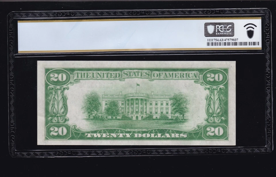 US 1928B $20 FRN Chicago DGS FR 2052-G PCGS 63 PPQ Ch CU (202) - Image 2 of 2