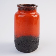 Scheurich Vase 231-15, Vintage, 1970er, rot/schwarz WGP W.Germany Vintage