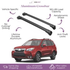 2 Piece Lockable Roof Rack Cross Bars For Subaru Forester 2014-2024 - Black