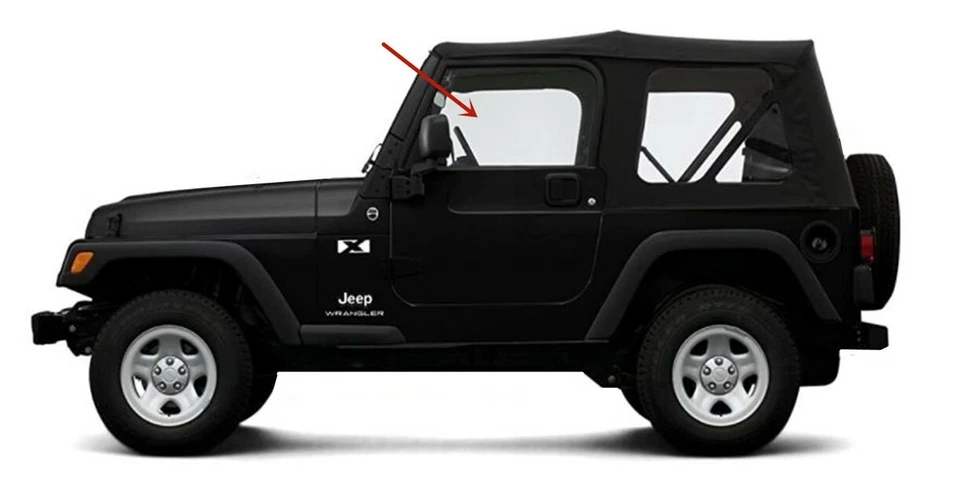 Fits 1997-2006 Jeep Wrangler 2 Door Driver Side Left Door Window Glass - Изображение 2 из 4