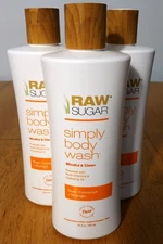 (3) Raw Sugar Simply Body Wash - Raw Coconut & Mango 25 fl oz Tropical Hydration