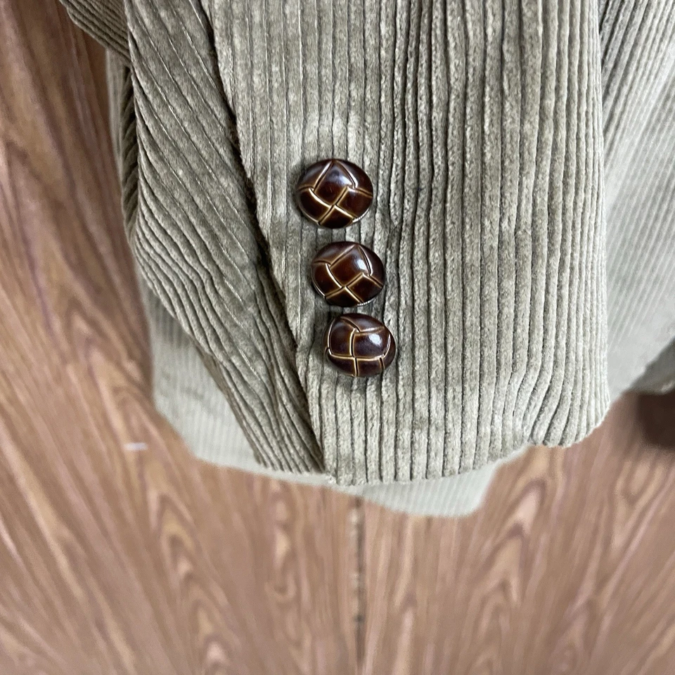 Casaco esportivo masculino Statements 46S marrom 100% algodão veludo couro marrom botões - Imagem 4 de 4