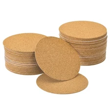 100Pcs Self-Adhesive Cork Round 4 Inch Cork Backing Sheets Cork Coasters