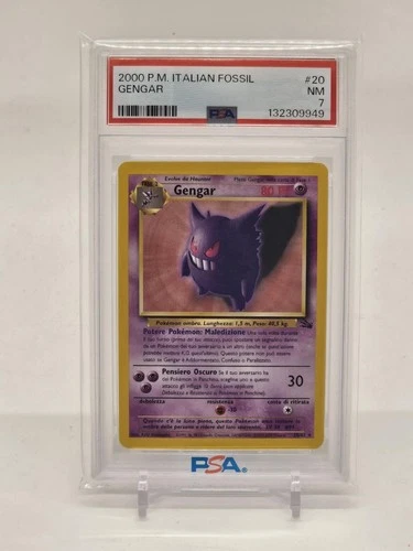 2000 POKEMON ITALIAN FOSSIL #5 GENGAR-HOLO PSA 7