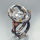 Jewellery 38 ct Natural Quartz Ring 925 Sterling Silver Size 8 /R461430