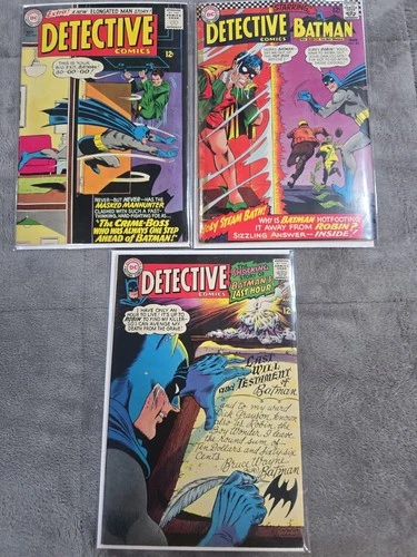 Detective Comics Batman Vintage Comic Book Lot Of 3 Silver Age D.C Comics...