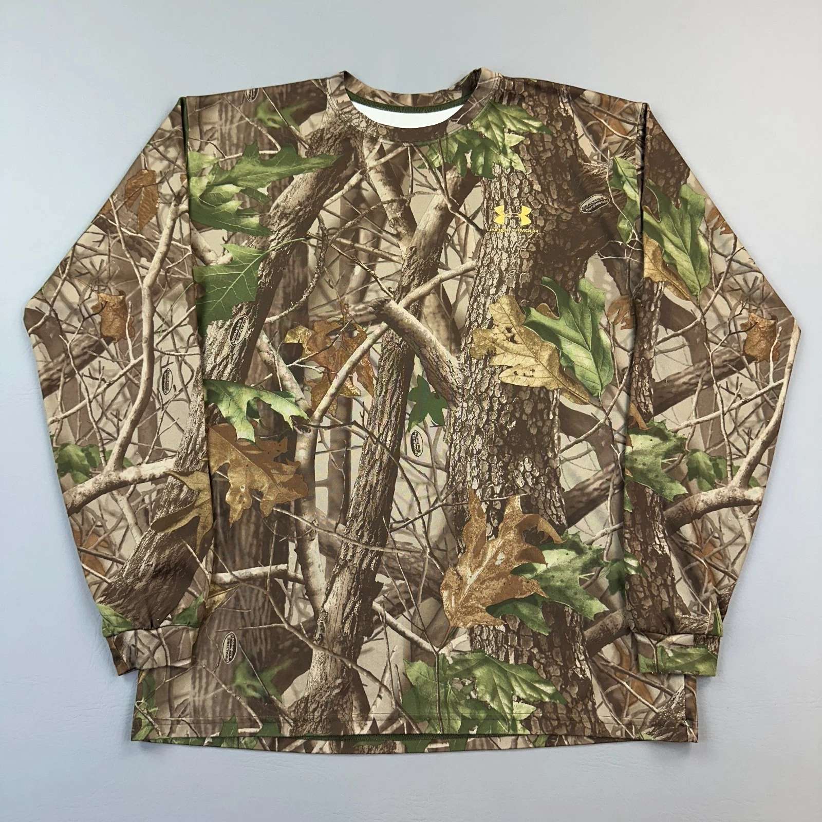 Under Armour Shirt Mens Medium Realtree Hardwoods Camo Long Sleeve Hunting